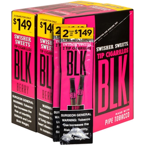 SWISHER SWEET BLK TIP CIGARSILLOS BERRY 2 FOR 1.29 30CT