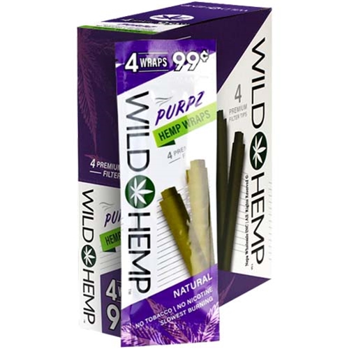 Wild H. Natural Wraps Rolling Papers 20 Total Wraps 5 Pouches