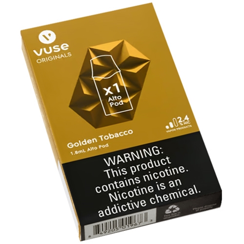 elf bar vape uk VUSE Alto Single Pod Replacement Pack Golden Tobacco 2.4%