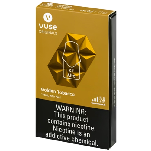 VUSE Alto 2-Pod Replacement Packs Golden Tobacco 5.0% | SmokersDiscounts.com