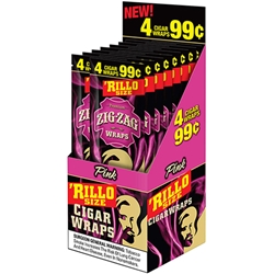 Zig-Zag Rillo Size Cigar Wraps Pink