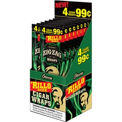 Zig-Zag Rillo Size Cigar Wraps Green