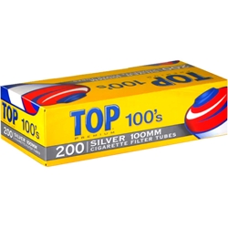 Top Filter Tubes 200ct Silver 100mm