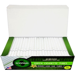 shargio green cigarette tubes Menthol 100s 100 mm Filter - 4 Boxes (1000 Tubes) Shargio Filter Tubes Green (Menthol)