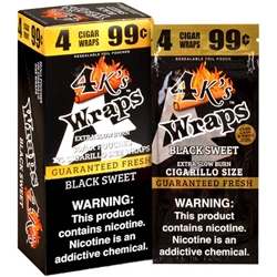 Good Times 4K’s Wraps Cigarillo Size Black Sweet